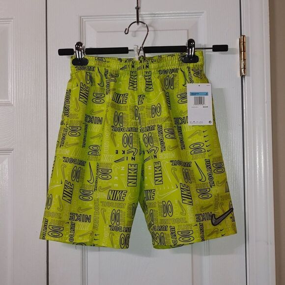 Nike Boys' Logo Mash-Up Breaker 8” Volley Shorts Swim Trunks   Sz M  NWT - Picture 1 of 5